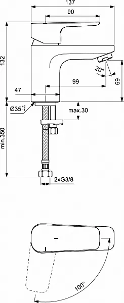 Смеситель Ideal Standard Ceraplan lll BC565AA для раковины фото 3