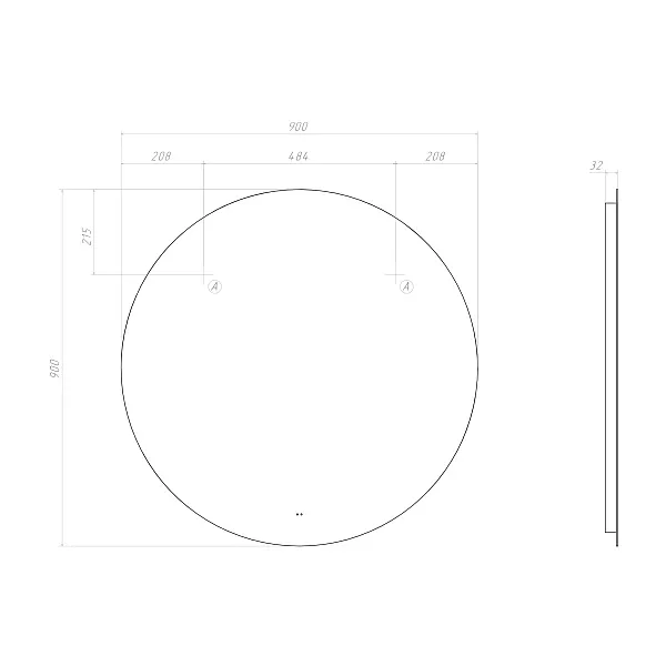 Зеркало Vigo Otti 90x90 4640027149717 с подсветкой фото 7