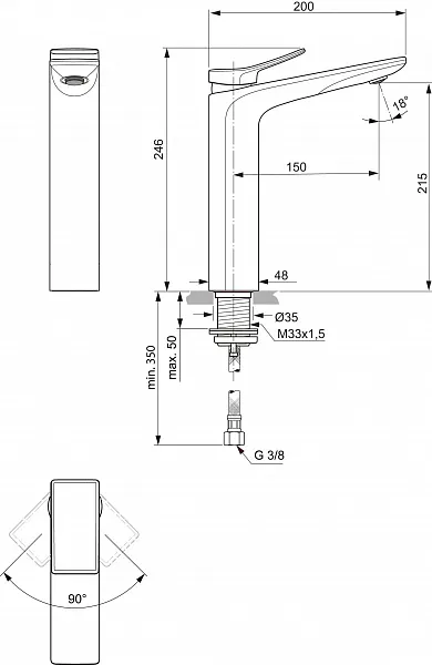 Смеситель Ideal Standard Conca BC758A2 для раковины фото 2