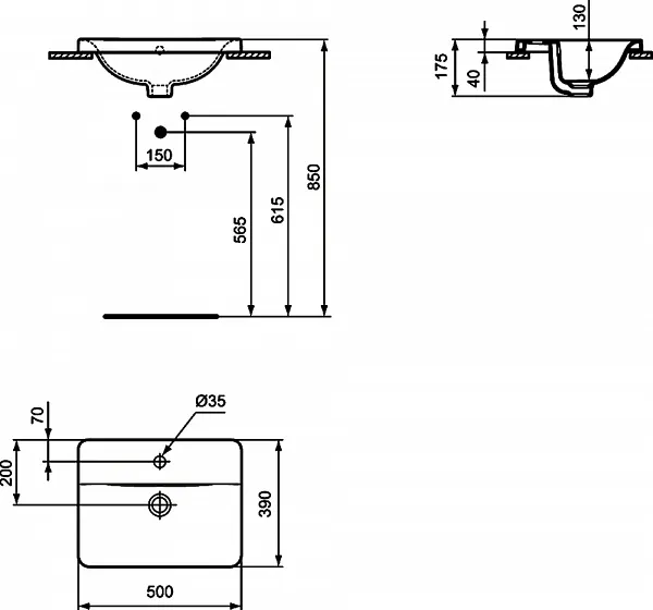 Раковина Ideal Standard Connect 50 см E504301 фото 3