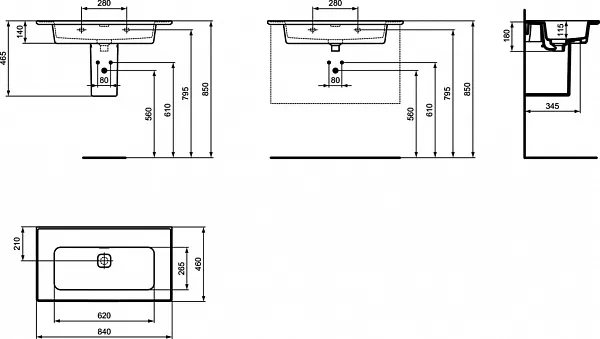 Раковина Ideal Standard Strada II 84 см T363401 фото 4