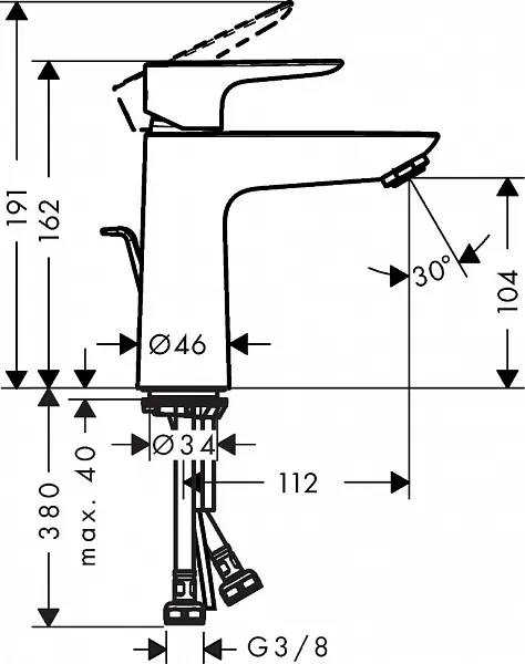 Комплект смесителей Hansgrohe Talis E 71740000/71710000 2 в 1 фото 6