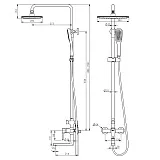 Душевая стойка Lemark Ursus LM7262BL со смесителем фото 2
