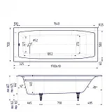 Ванна чугунная Delice Repos 170x70 DLR220508R с ручками фото 2