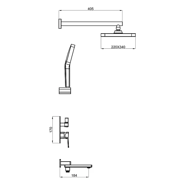 Душевой комплект Shevanik S99T S9935T фото 3