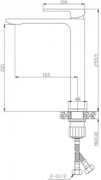 Смеситель BelBagno Luce LUC-LMC-CRM для раковины-чаши фото 2