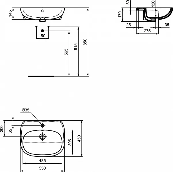 Раковина Ideal Standard Tesi 55 см T010001 фото 2