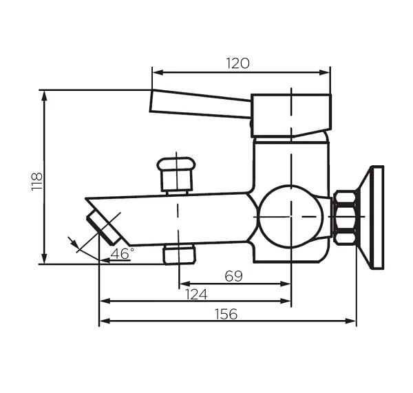 Смеситель Dorff Logic D3010000SS для ванны с душем фото 2