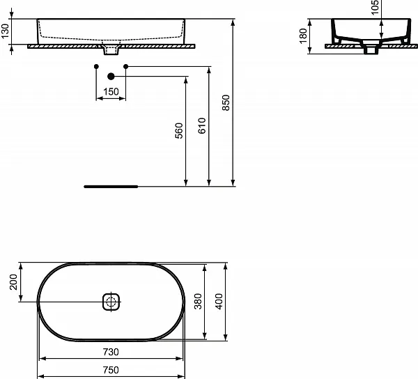 Раковина Ideal Standard Strada II 75 см T298001 фото 5