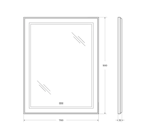 Зеркало BelBagno Kraft 70x90 SPC-KRAFT-700-900-LED-TCH-WARM с подсветкой фото 8