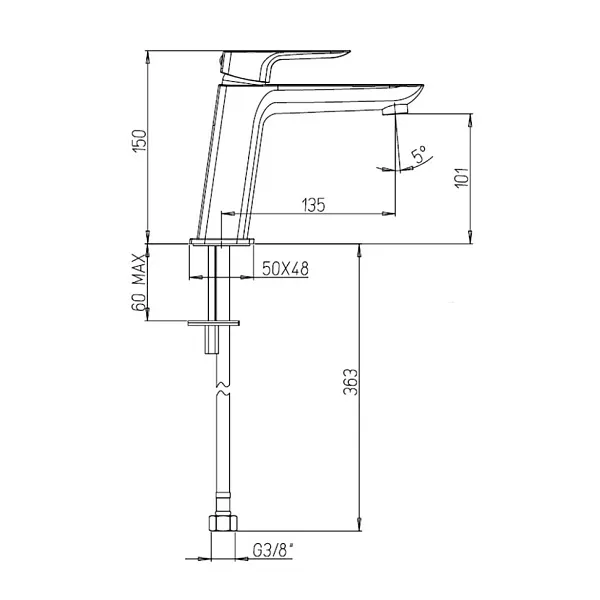 Смеситель для раковины PAINI Nove 09YO205ME фото 8