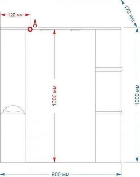 Зеркало-шкаф Misty Кристи 90x103 П-Кри02090-061СвЛ левое с подсветкой фото 2