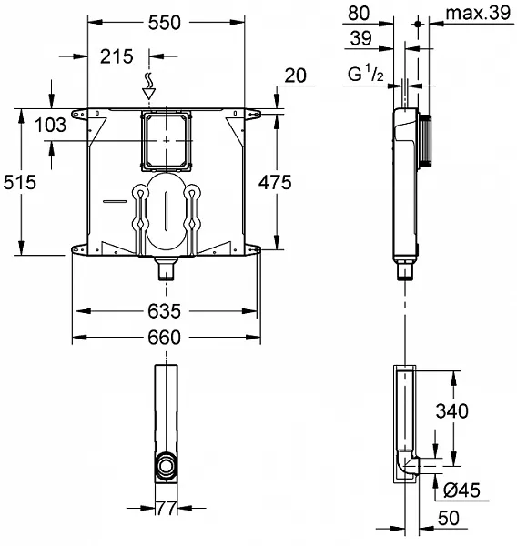 Смывной бачок скрытого монтажа Grohe 38863000 фото 2