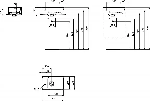 Раковина Ideal Standard Strada II 45 см T299501 фото 4