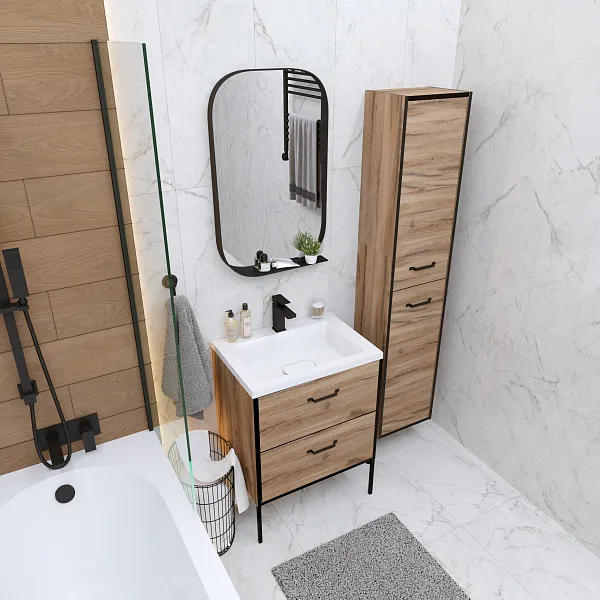 Зеркало Grossman Неро 50x80 с полочкой фото 3