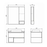 Зеркало Comforty Прага 75x80 00004144199CF правая с полочкой фото 3
