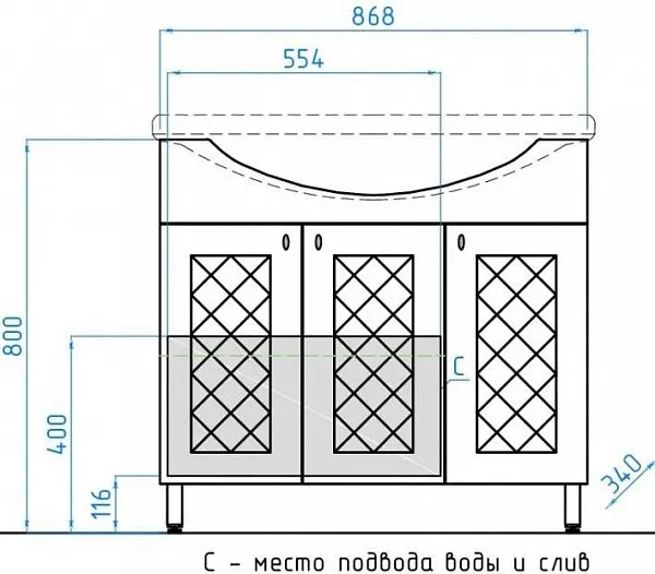 Мебель для ванной Style Line Канна 90 напольная фото 6