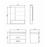 Зеркало-шкаф Comforty Никосия 70x80 00-00008851CF фото 2