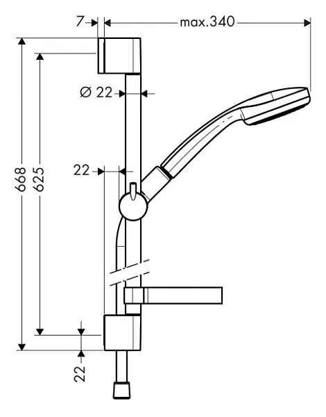 Душевой гарнитур Hansgrohe Croma 100 27717000 фото 3