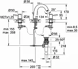 Смеситель Grohe BauClassic 20470000 для раковины с донным клапаном фото 4