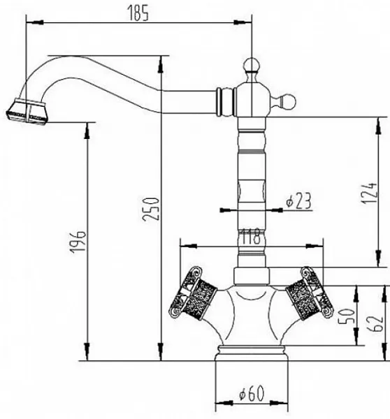 Смеситель ZorG Antic A 3005K-BR для кухонной мойки фото 4