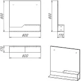 Зеркало Grossman Лайф 80x80 с полочкой фото 3