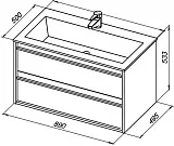 Мебель для ванной Aquanet Lino 90 подвесная белая матовая фото 10