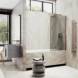 Шторка для ванны MaybahGlass 60x140 MGV-611-2 профиль бронза стекло бронза фото 3