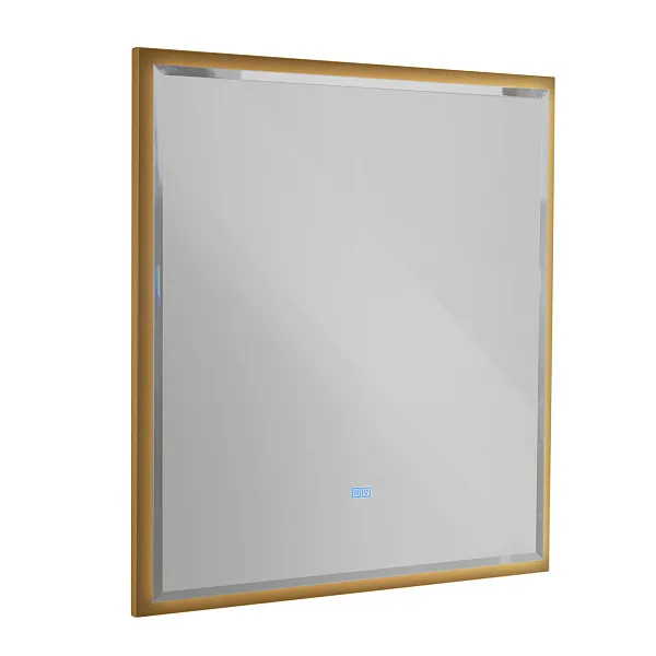 Зеркало Cezares Interni 100x90 CZR-SPC-INT-1000-900-LED-TCH-WARM-BORO с подсветкой Браш. золото фото 1