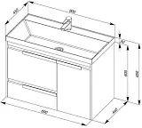 Раковина-столешница Aquanet Орлеан 90 Quick clac 179396 фото 4