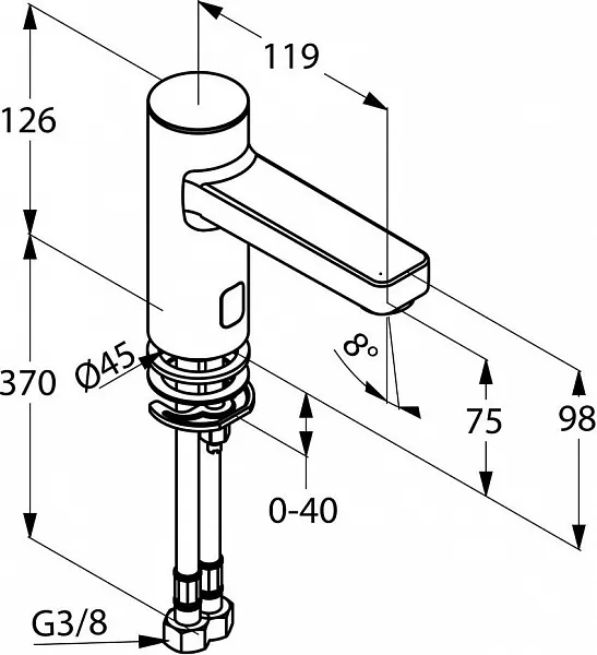 Смеситель Kludi Zenta E 3810205 для раковины фото 3