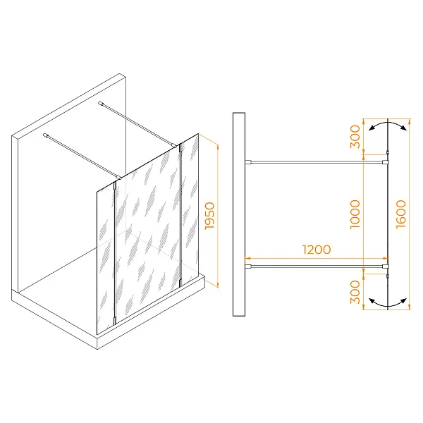 Душевая перегородка RGW Walk In 351005203-14 фото 1