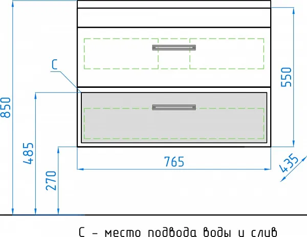 Мебель для ванной Style Line Лотос 80 подвесная шелк зебрано фото 9
