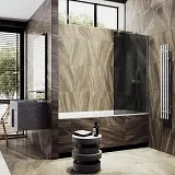 Шторка для ванны MaybahGlass 70x140 MGV-81-5ш профиль хром стекло графит фото 1