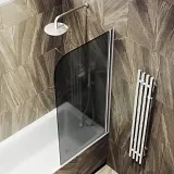 Шторка для ванны MaybahGlass 50x140 MGV-609-5 профиль хром стекло графит фото 2