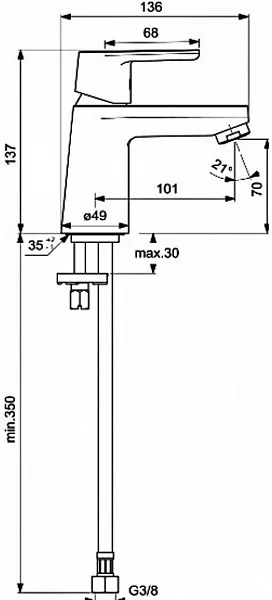 Смеситель Ideal Standard Vito B0407AA для раковины фото 3