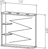 Зеркало Bellezza Рио 70 L красное с черным фото 3