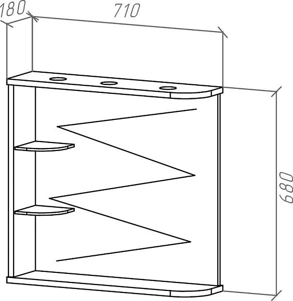 Зеркало Bellezza Рио 70 L красное с черным фото 3