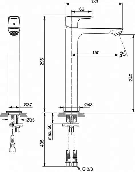 Смеситель Ideal Standard Connect Air A7027GN для раковины-чаши фото 2