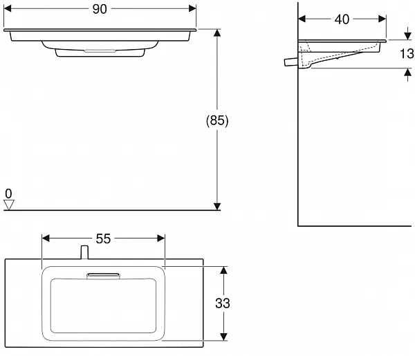 Раковина Geberit One 90 см 500.395.01.1 фото 9