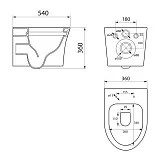Унитаз Point Вега PN41711 подвесной безободковый с сиденьем микролифт фото 2