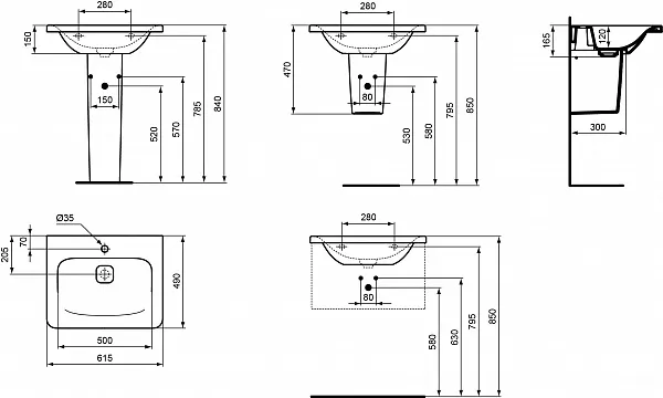 Раковина Ideal Standard Tonic II 62 см K087801 фото 6