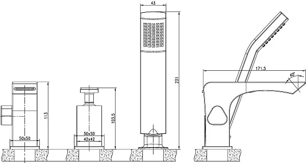 Смеситель Lemark Contest LM5845CW на борт ванны фото 3