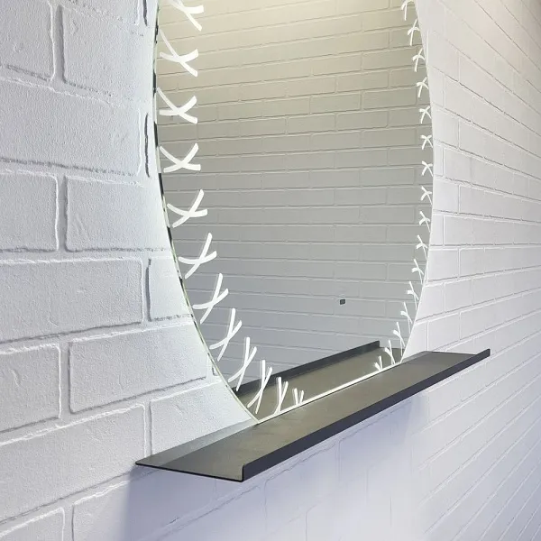 Зеркало Comforty Арзамас 80x80 00-00014152CF с подсветкой с полочкой фото 4