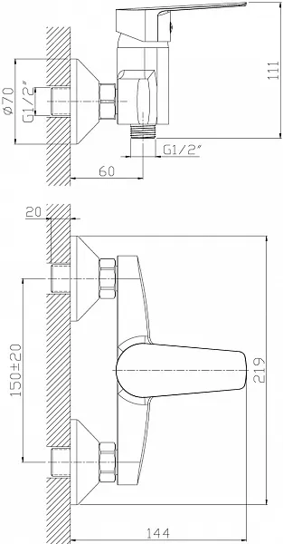 Смеситель Rossinka S S35-41 для душа фото 2