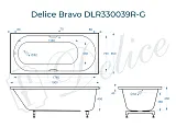 Ванна из искусственного камня Delice Bravo DLR330039R-G фото 1