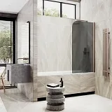 Шторка для ванны MaybahGlass 50x140 MGV-609-2 профиль бронза стекло графит фото 3