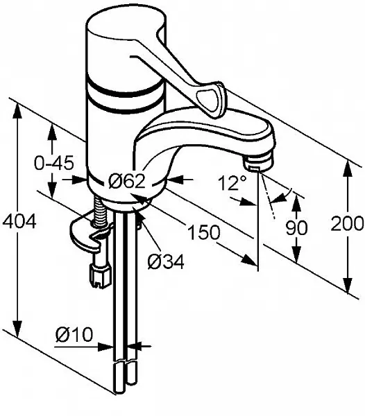 Смеситель Kludi Medi Care 341130534 для раковины фото 3