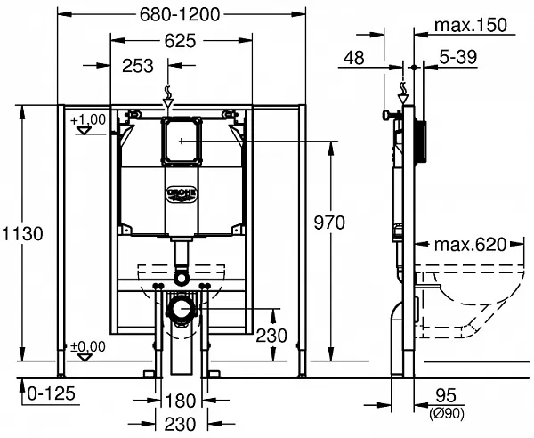 Инсталляция для унитаза Grohe Rapid SL 38995000 фото 2