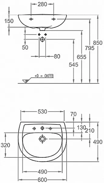 Раковина Geberit Renova 60 см 223060000 фото 5